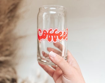 Coffee glass cup, coffee drinker cup, coffee lover glass cup with bamboo lid, resizable glass coffee cup, cold brew cup