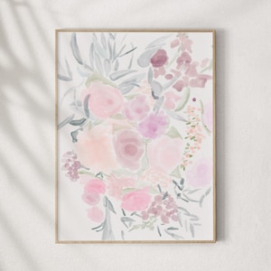 Stampa bouquet di fiori dell&#39;acquerello, stampa floreale dell&#39;acquerello, stampa artistica di fiori, pittura ad acquerello, stampa bouquet di fiori, fiori dell&#39;acquerello