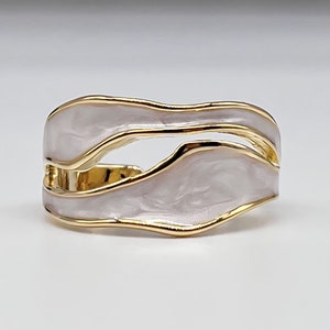 White 18K Gold Plated Everyday Ring for Girls | Modern Minimalist Style | Adjustable Ring | Jewellery Gifts for Her | Free Packaging |JABALI