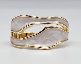 White 18K Gold Plated Everyday Ring for Girls | Modern Minimalist Style | Adjustable Ring | Jewellery Gifts for Her | Free Packaging |JABALI