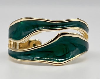 Emerald Green Statement ring for women | Adjustable tarnish free chunky stacking ring | Free Gift Packaging Included | JABALI
