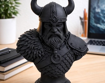 Wikingerbüste als Dekoration – 3D-Skulptur – 18 × 14 × 6 cm – Statue eines nordischen Kriegers