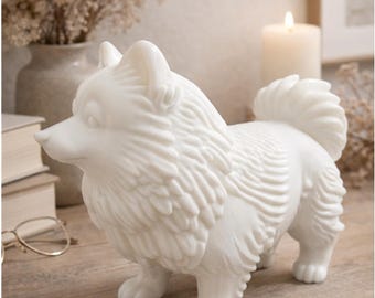 Dekorative 3D-gedruckte Hundestatue – Spitz-/Pomeranian-Figur