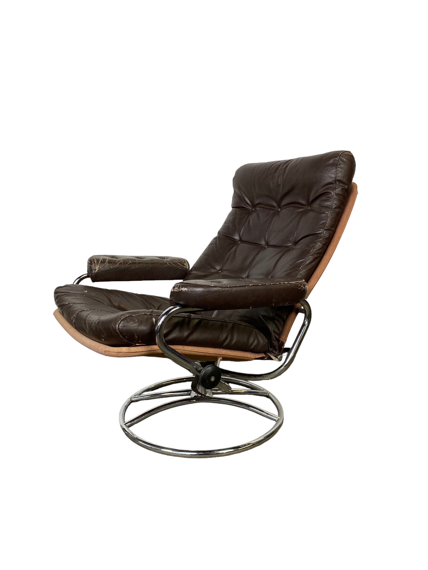 Vintage Stressless Reclining Lounge Chair and Ottoman Etsy Canada