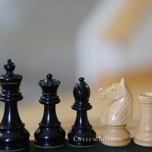 &quot;1920er deutsche Sammler Schachfiguren nur Staunton Set- Ebenholz / Buchsbaum - 10,5 cm König, gewichtet 2 zusätzliche Damen | Thanks Giving Day Geschenk