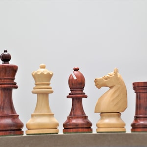1920er deutsche Sammler Schachfiguren nur Staunton Set- Budrosewood / Buchsbaum - 3,7 &quot;König, gewichtet 2 extra Damen | Geschenk zum Vatertag
