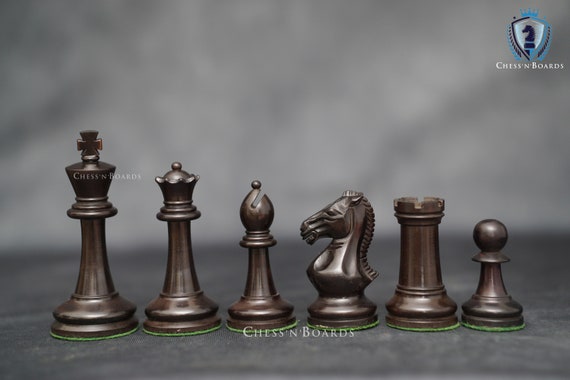 The Black Sovereign Deluxe Chess Set in Solid Ebony