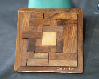 Wooden Puzzle shaped in Square Shape  (14 Pieces)/Thanks Giving Gift/Christmas Gift