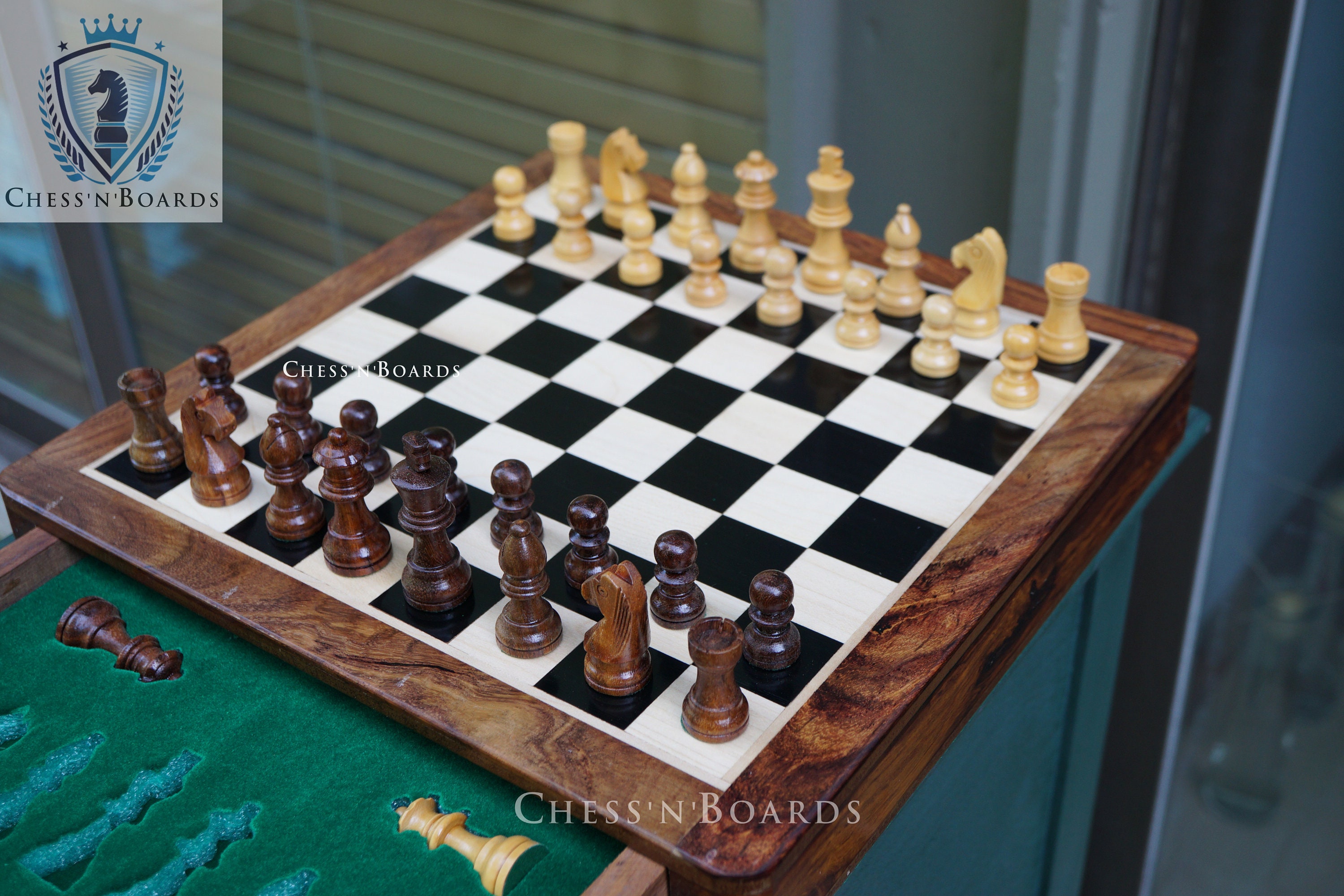 Burnt Rio Staunton 4.2 King Triple Weighted Luxury Chess Pieces