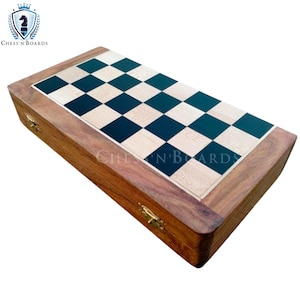 12" Wooden Black Travel Folding Chess Board With Magnetic Chess Pieces Set | Valentine Gift/ Gift For Her/ Thanks Giving Gift|Christmas Gift