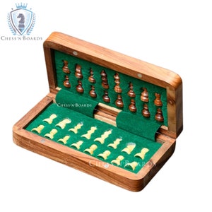 Magnetic Chess Set /Travel Series/ Folding Handmade Chess Set/Sheesham & Boxwood Portable Chess Set | Chess for Kids | Gift for Him/ Her