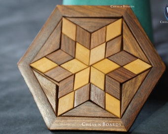 Hexagonal / Star Shaped Wood Puzzle Game (30 pcs)/ Thanks Giving Day Gift/Christmas Gift