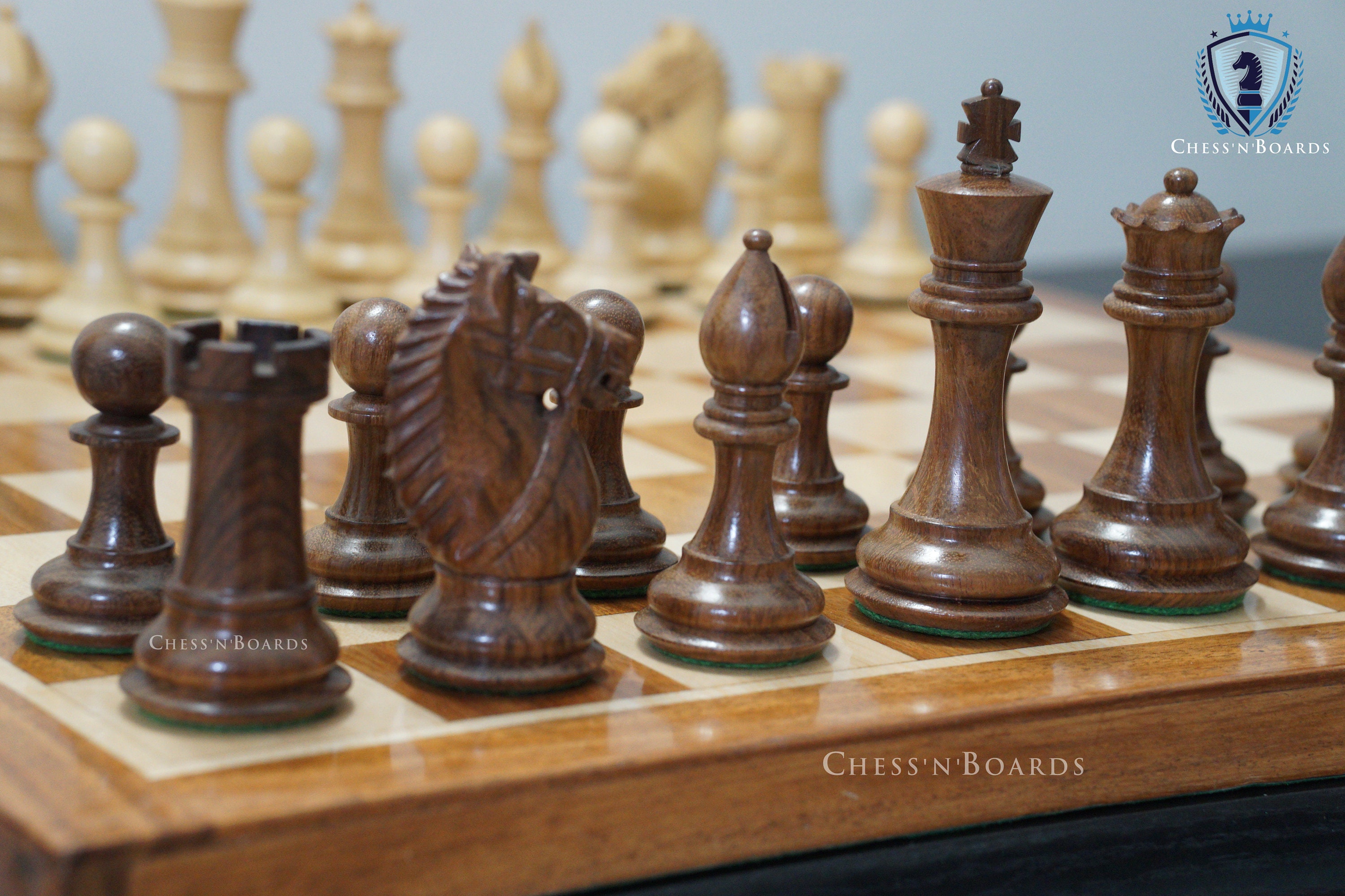 Burnt Rio Staunton 4.2 King Triple Weighted Luxury Chess Pieces