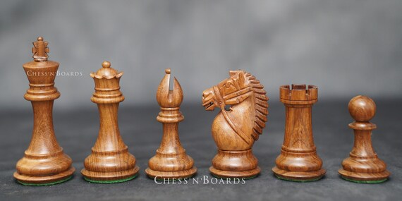  Staunton No. 6 Tournament Chess Pieces - Wooden standard  chessmen - Weighted, felted - Standard size… : Toys & Games