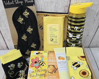 Caja de regalo de abejas / Vaso, set de spa y accesorios / Cumpleaños / Recupérate pronto / Paquete de cuidado
