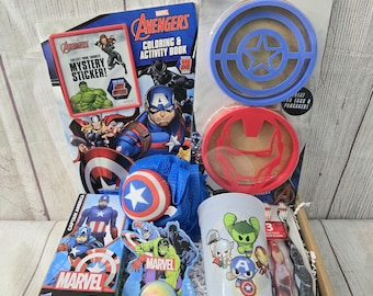 Caja de regalo de los Vengadores: rompecabezas, cumpleaños, pronta recuperación y paquete de ayuda.