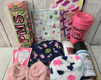 Caja de regalo para la primera menstruación/Kit de inicio para la menstruación/Paquete de cuidado menstrual/Apoyo para la pubertad/Niñas preadolescentes