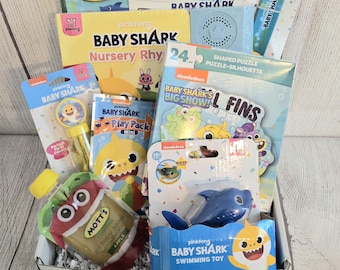 Caja de regalo para bebé tiburón/Cumpleaños de niño pequeño/Paquete de ayuda para una pronta recuperación