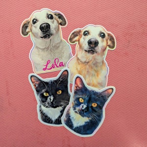 Custom Designed Pet Portrait Stickers