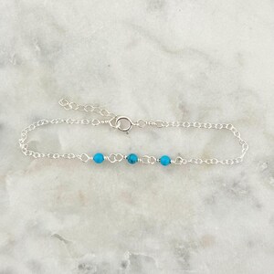 Turquoise Link Bracelet, December Birthstone, 14k Gold Filled, Sterling Silver, Birthstone Jewelry, Gemstone Bracelet, Gifts For Her