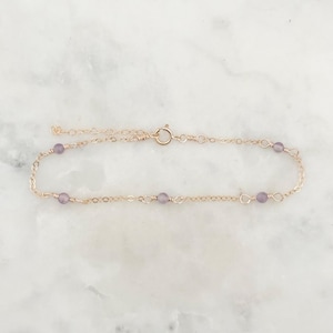 Amethyst Bracelet, February Birthstone, 14k Gold Filled, Sterling Silver, Dainty Gemstone Bracelet, Handmade Jewelry, Gold Chain Bracelet