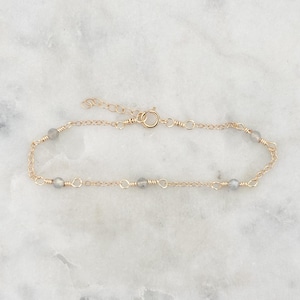 Labradorite Bracelet, Gemstone Bracelet, Dainty Chain Bracelet, Labradorite Jewelry, Crystal Bracelet, Anklet, Gifts For Her