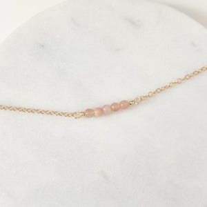 Sunstone Necklace, Gemstone Necklace, Dainty Chain Necklace, Sunstone Jewelry, Crystal Necklace, Gifts For Her