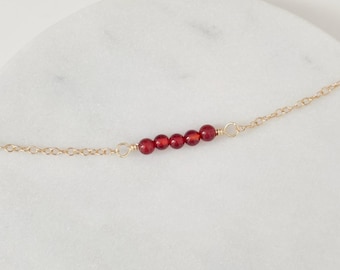 Carnelian Necklace, 14k Gold Filled, Sterling Silver, Chain Necklace, Gemstone Necklace, Charm Necklace, Crystal Jewelry
