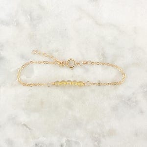 Citrine Bar Bracelet, 14k Gold Filled Bracelet, November Birthstone Bracelet, Dainty Gemstone Bracelet, Gemstone Jewelry, Dainty Bracelet image 1