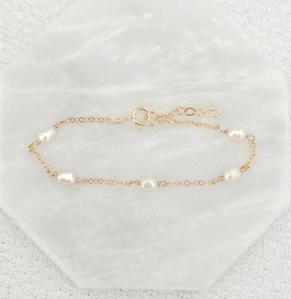 Bracciale Donna In Oro 18k Con Pietre Miste | Gioiello Regolabile Fatto A Mano Con Perle E Turchesi Jenosy