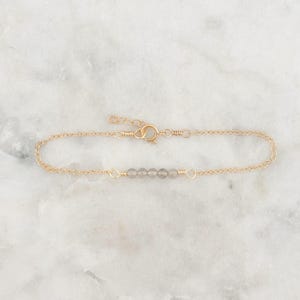 Labradorite Bar Bracelet, Gemstone Bracelet, Dainty Chain Bracelet, Labradorite Jewelry, Crystal Bracelet, Anklet, Gifts For Her