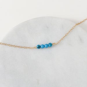 Turquoise Necklace, December Birthstone, Dainty Necklace, 14k Gold Filled Necklace, Birthstone Jewelry, Gemstone Bracelet, Gifts For Her