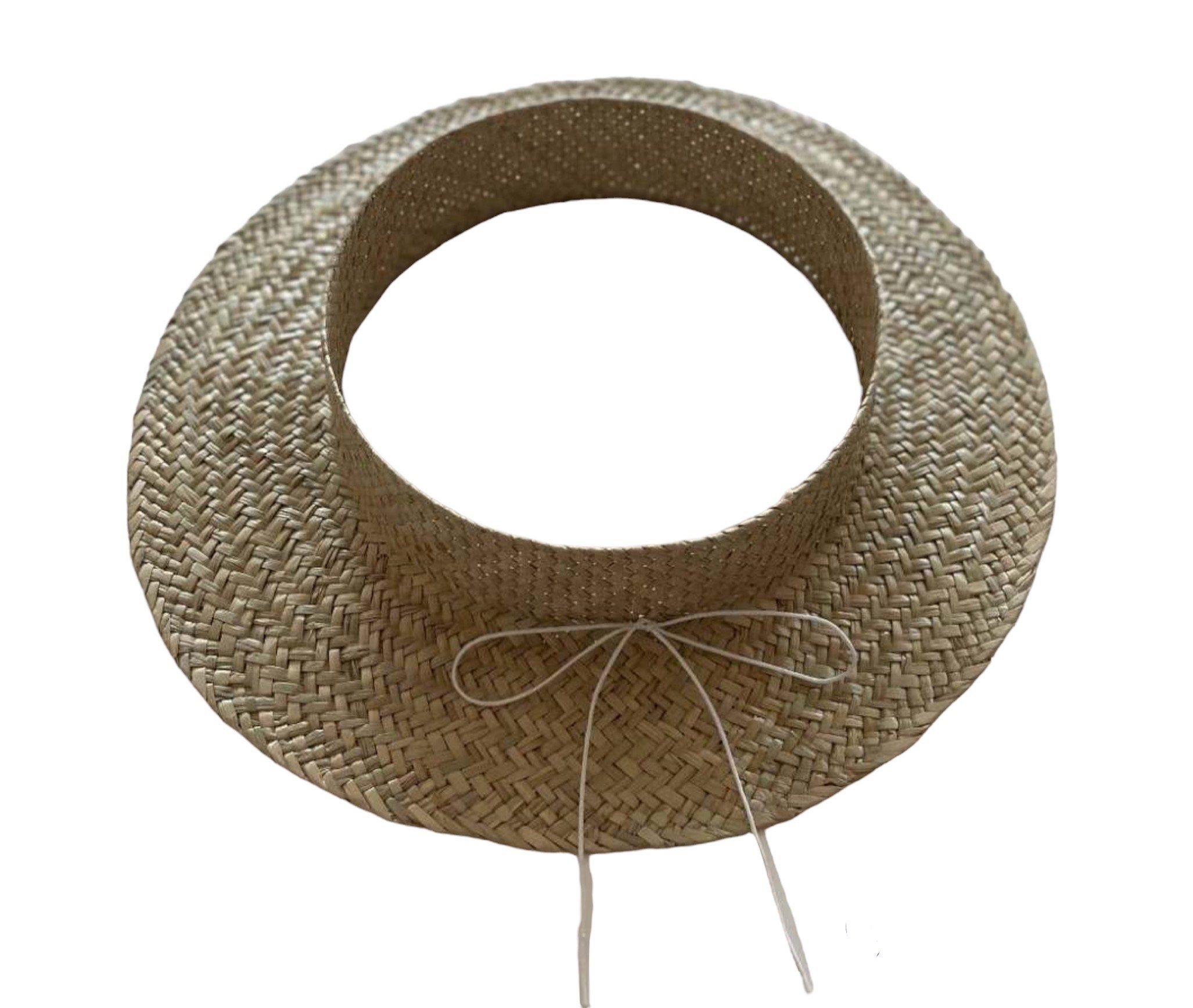 Traditional Papale, Crownless woven straw hat, open top sun hat, woven hat