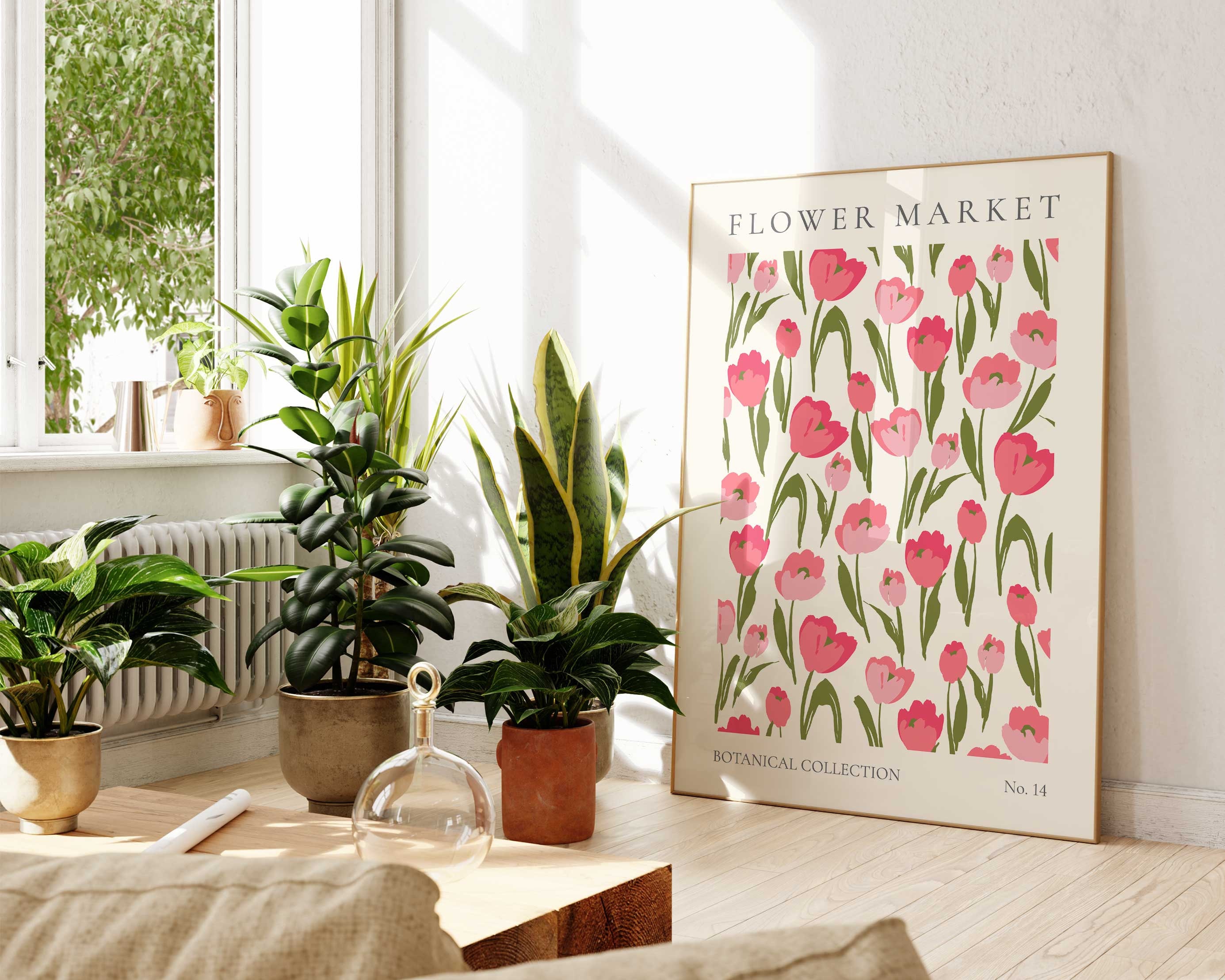 Flower Market Tulip Print, Wild Flower Wall Art, Flower Market