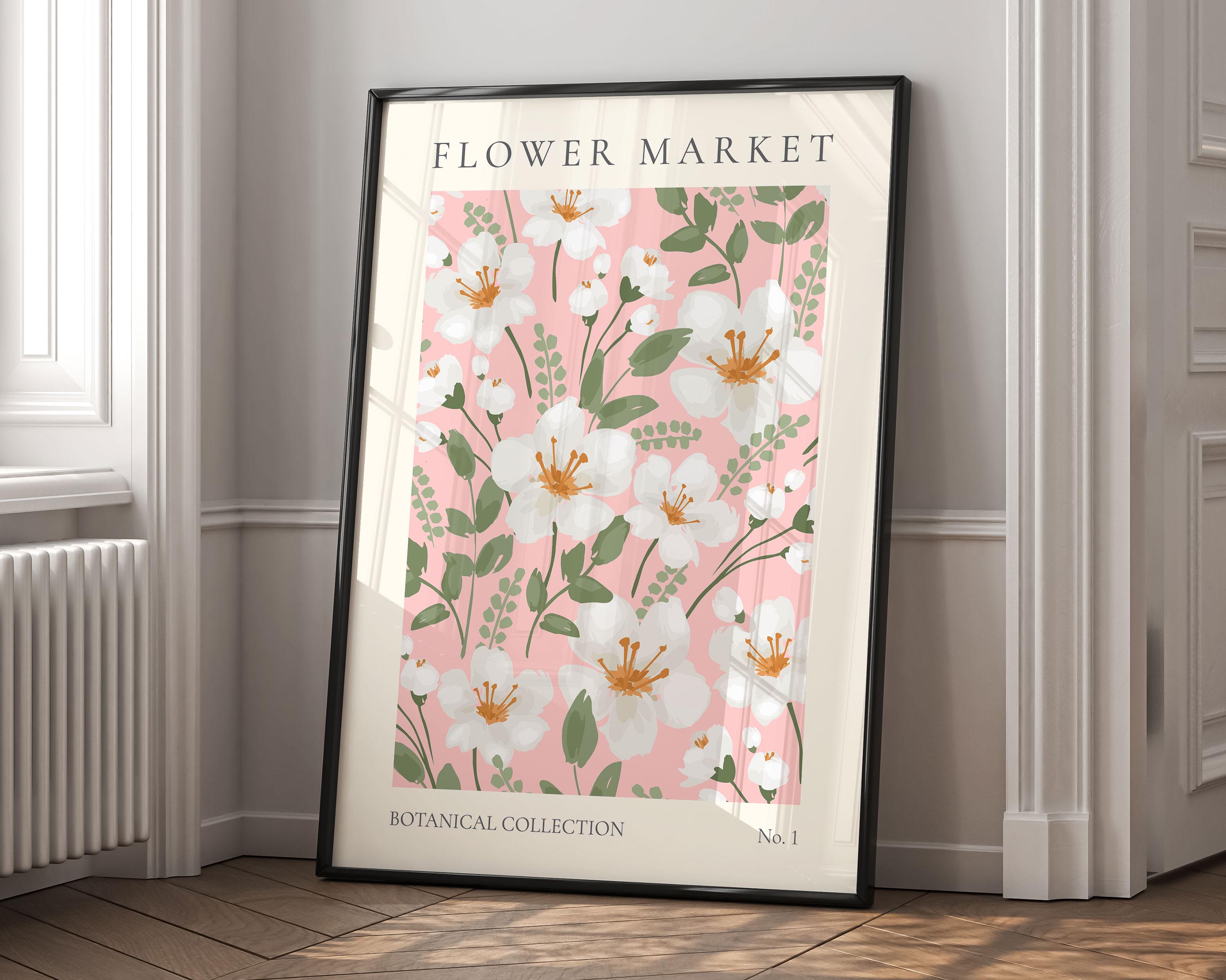 Flower Market Print, Boho Wild Flower Wall Art, Flower Market Poster ...