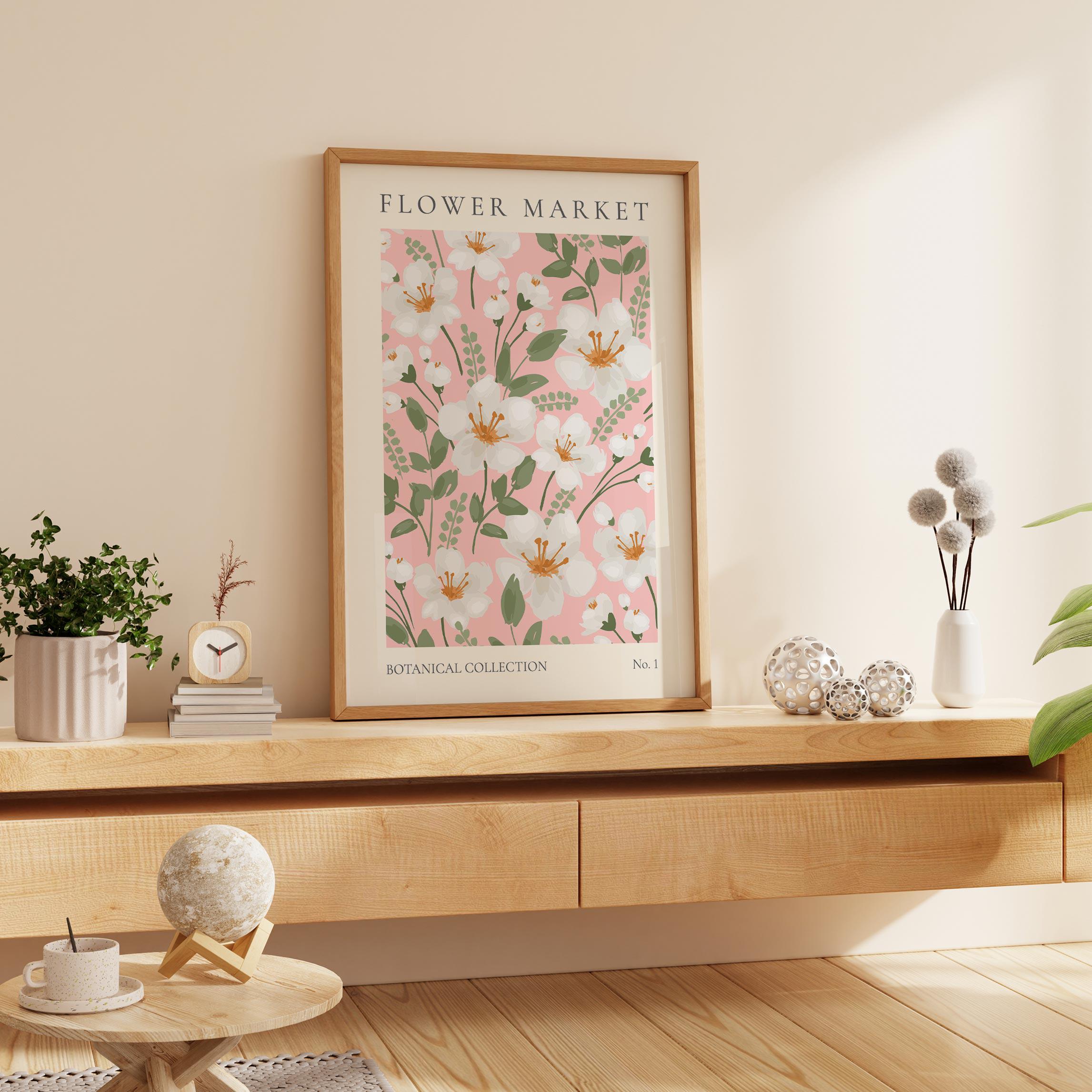 Flower Market Print, Boho Wild Flower Wall Art, Flower Market Poster ...