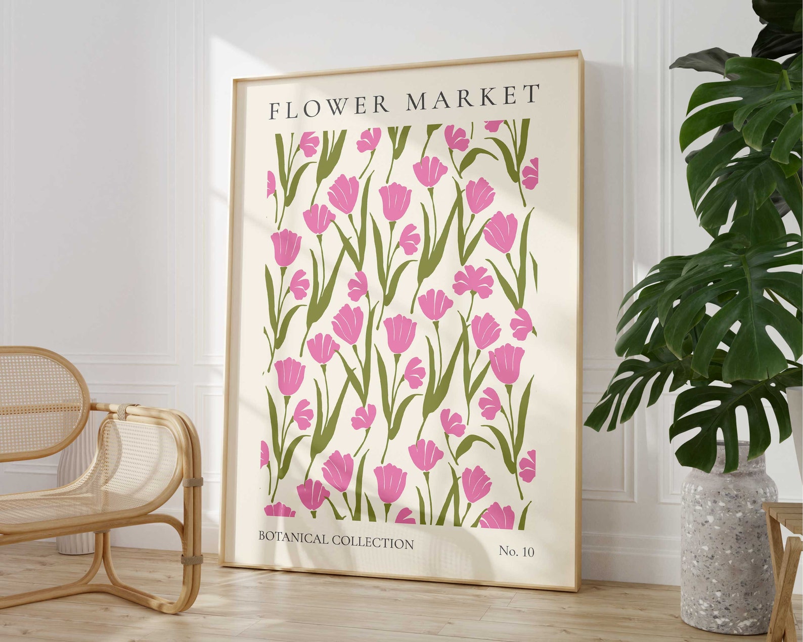 Flower Market Print, Boho Wild Flower Wall Art, Flower Market Poster ...