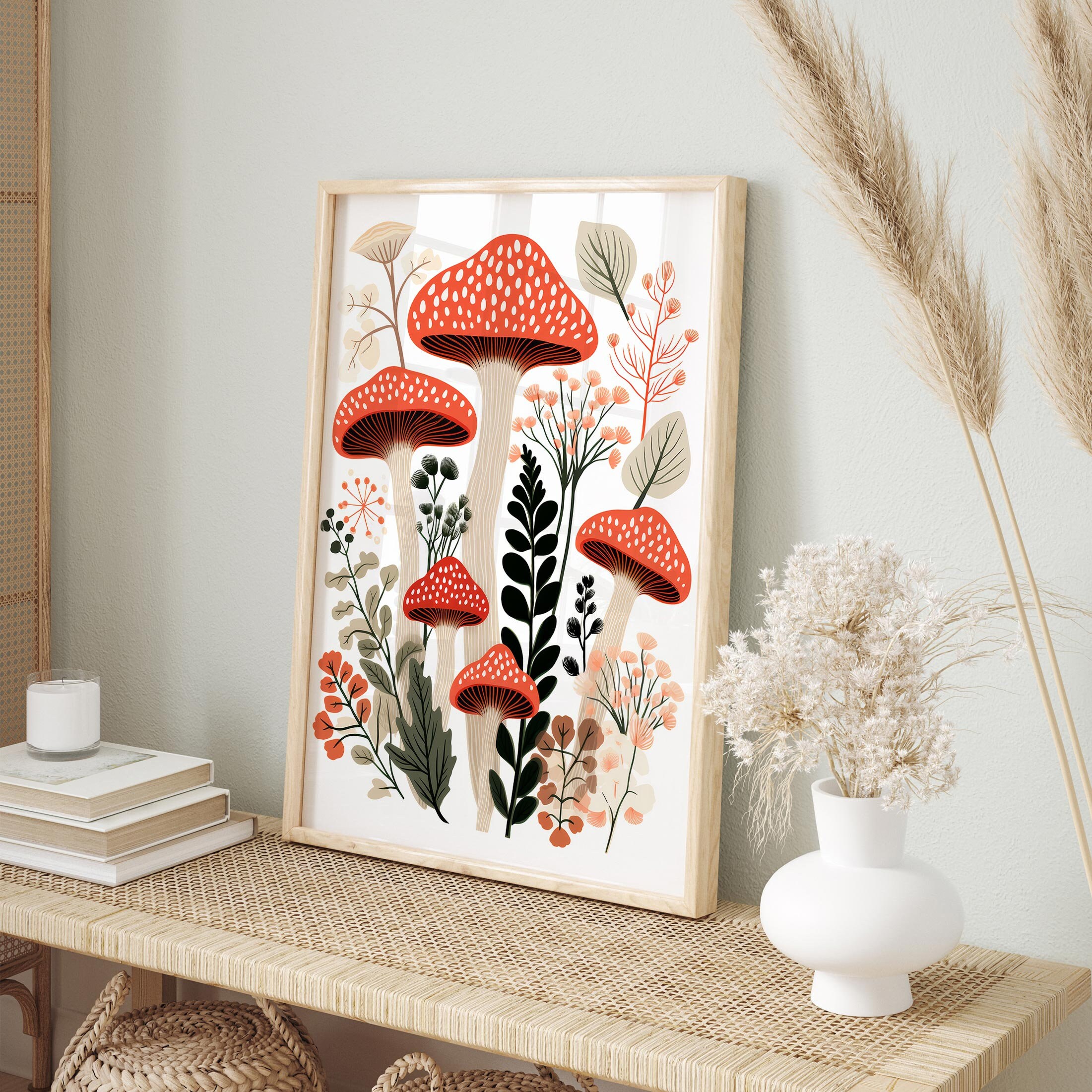 Manifesto Dei Funghi Poster Vintage Poster Antique Stampa Floreale, image size:2201x2201