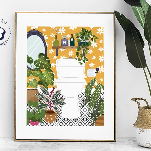 Yellow Bathroom - Etsy