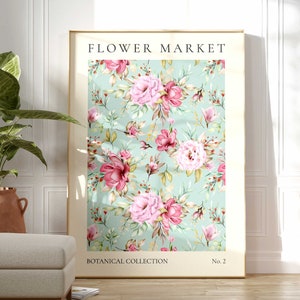 Flower Market Print, Boho Wild Flower Wall Art, Flower Market Poster, Living Room Print, Bedroom Wall Décor, Modern Abstract Floral Prints