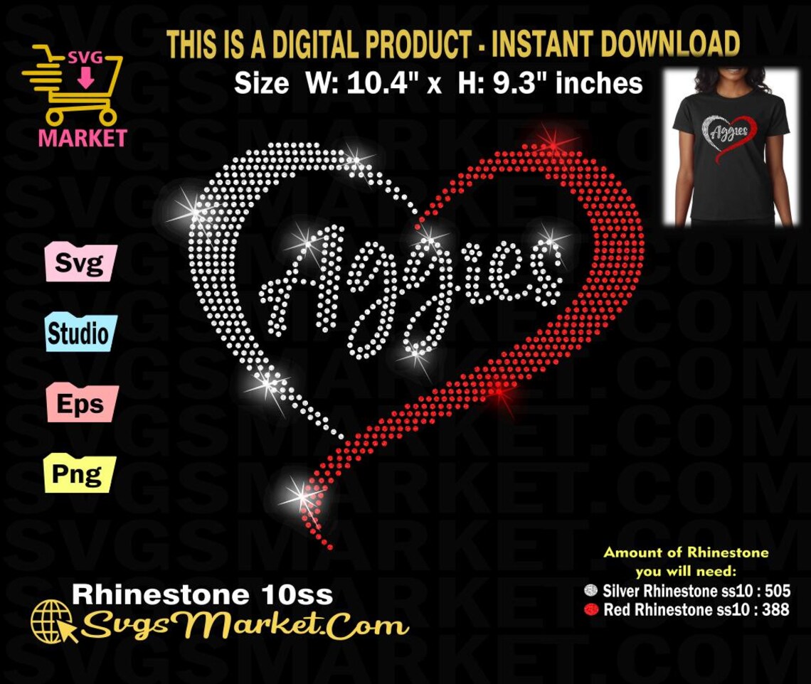 Aggies Rhinestone Template Svg, Love Aggies Rhinestone Template Svg ...