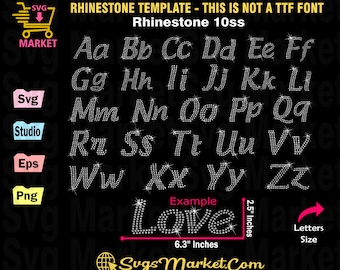 Rhinestone template svg cursive letters, font rhinestone svg for Cricut, Silhouette, capital letters, lowercase rhinestone svg