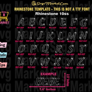 Rhinestone template svg capital letters, font rhinestone svg for Cricut, Silhouette, Yid Rhinestone, rhinestone download, hotfix, easy cut