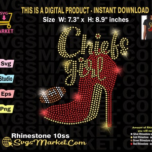 Chiefs Girl Instant Download Rhinestone Template, Chiefs Football rhinestone Svg for Cricut, Cameo, Love chiefs svg, Chiefs football fan