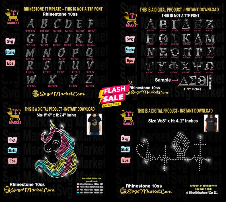 Mega Bundle Rhinestone Template Svg, Bundle Rhinestone Ss10 Svg for ...