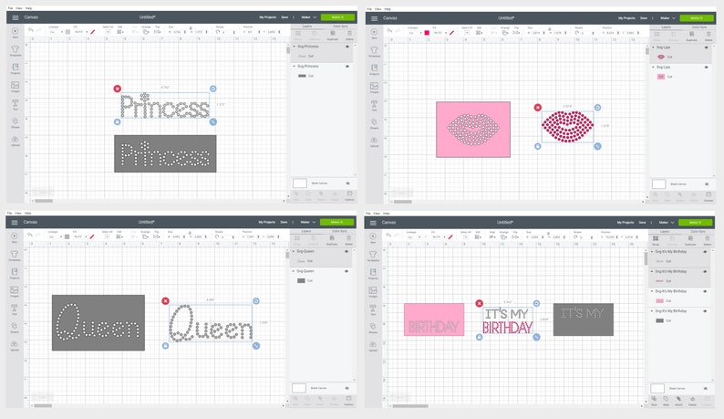 Princess Rhinestone Svg Rhinestone Template Svg BUNDLE Rhinestone Ss10 Queen - Etsy