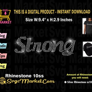 Strong Rhinestone Template Svg, Strong Rhinestone Ss10 Svg, Strong ...