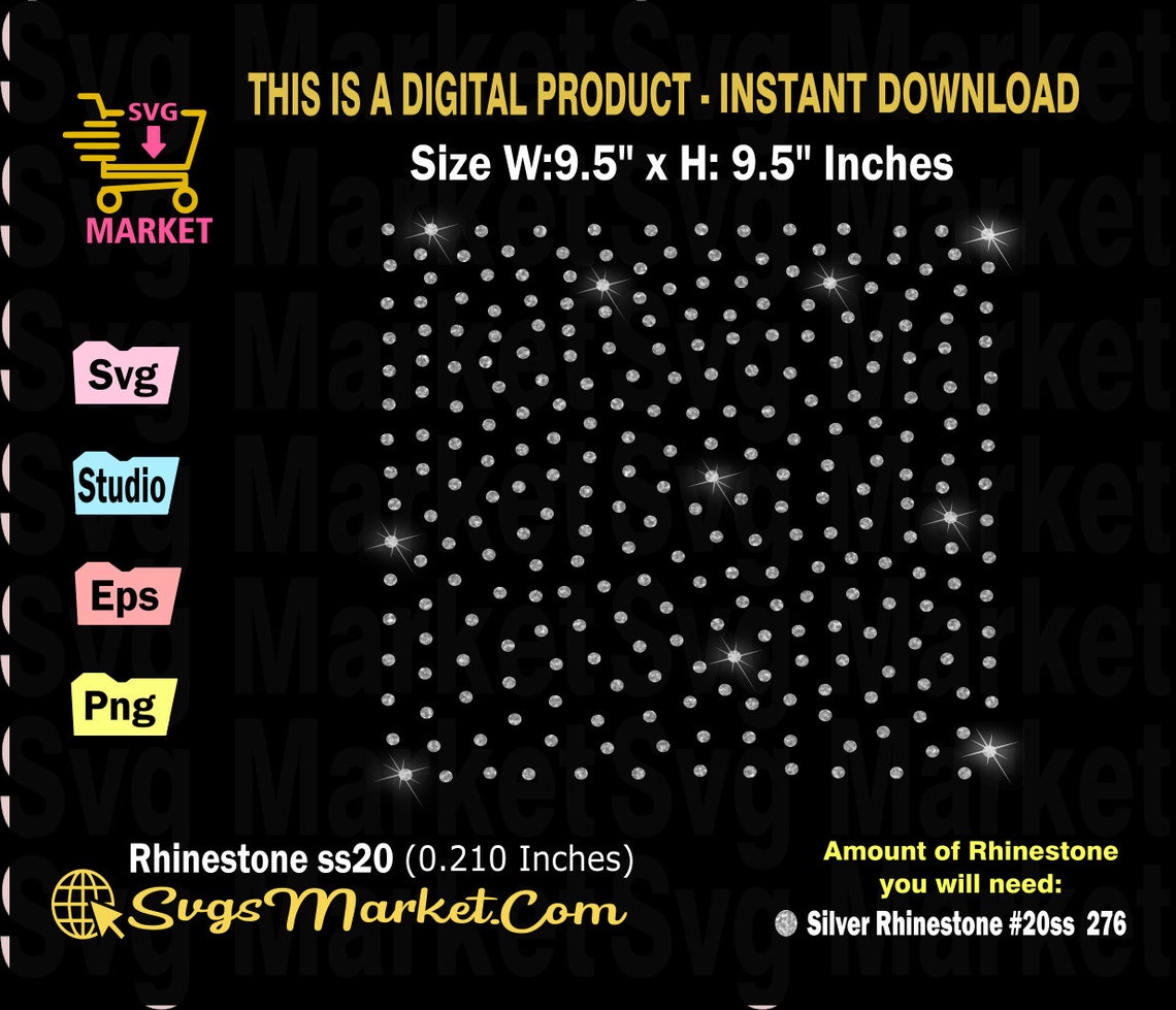 Pattern Rhinestone Template Svg Ss20rhinestone Template Etsy