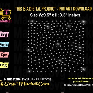 Pattern Rhinestone template Svg SS20,Rhinestone template pattern for Cricut, Silhouette, cut file rhinestone instant Download