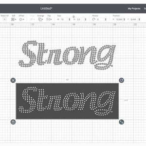 Strong Rhinestone Template Svg, Strong Rhinestone Ss10 Svg, Strong ...